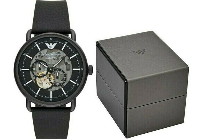 Emporio Armani Aviator Chronograph Black Dial Black Leather Strap Watch For Men - AR60028 - Image 8